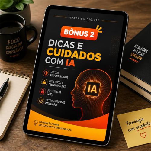 Capa do bônus 2: dicas e cuidados com IA