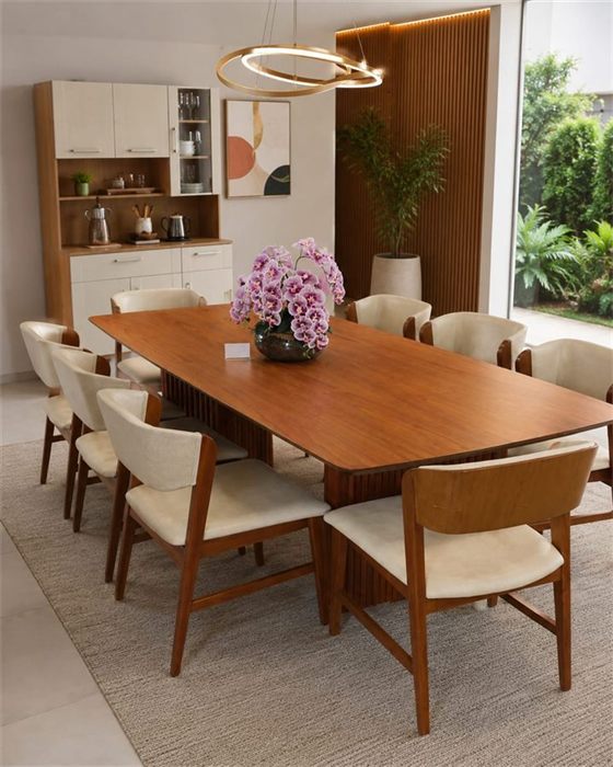 Foto de catálogo da mesa de jantar, isolada, sem o ambiente do cliente